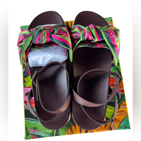 Farm Rio Scarf Raffia Platform Sandals - Picture 10 of 16